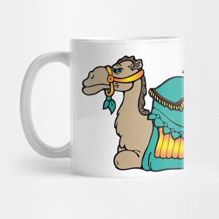 Sitting camel with teal seat Mug